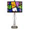 Romero Britto Abstract Giclee Apothecary Clear Glass Table Lamp