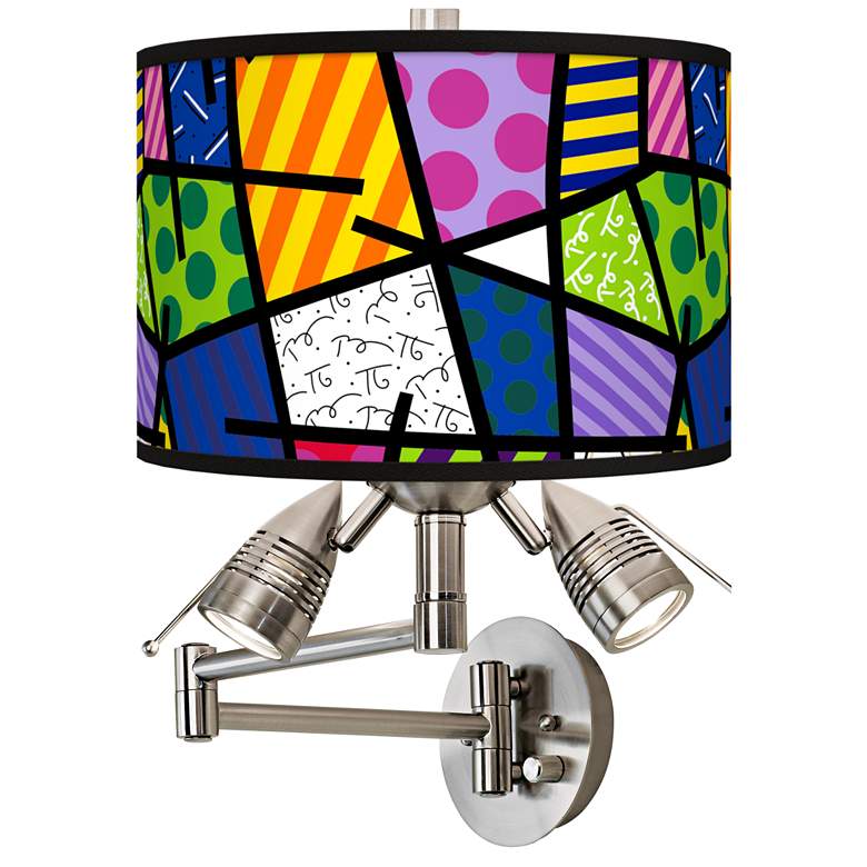 Image 1 Romero Britto Abstract Giclee Plug-In Swing Arm Wall Lamp