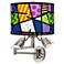 Romero Britto Abstract Giclee Plug-In Swing Arm Wall Lamp