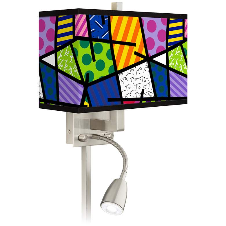 Image 1 Romero Britto Abstract LED Reading Light Plug-In Sconce