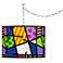 Romero Britto Abstract Plug-In Swag Pendant