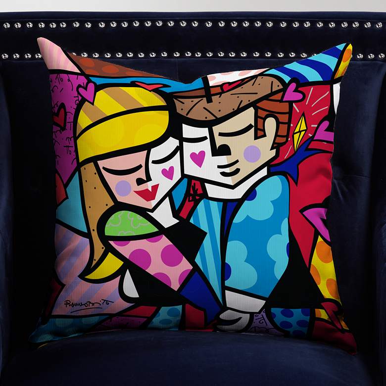 Image 1 Romero Britto Dance 18 inch Square Throw Pillow