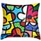 Romero Britto Flower 18" Square Throw Pillow