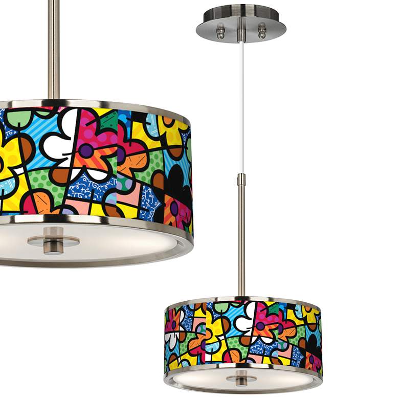 Image 1 Romero Britto Flowers 10 1/4" Wide Pendant Light