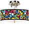 Romero Britto Flowers Giclee 14" Wide Ceiling Light