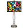 Romero Britto Flowers Giclee Apothecary Clear Glass Table Lamp