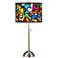 Romero Britto Flowers Giclee Brushed Nickel Table Lamp