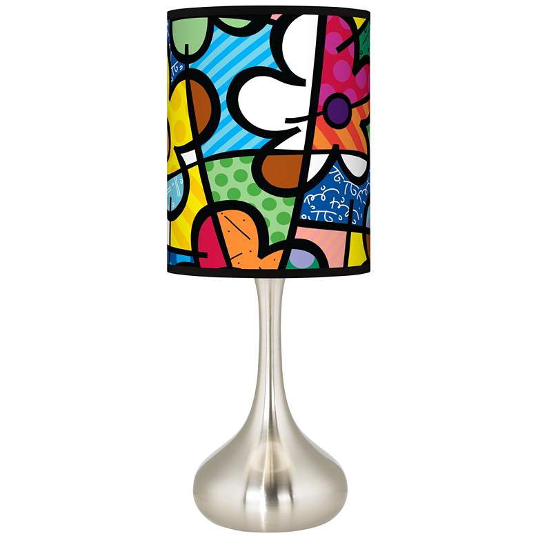 Image 1 Romero Britto Flowers Giclee Droplet Table Lamp