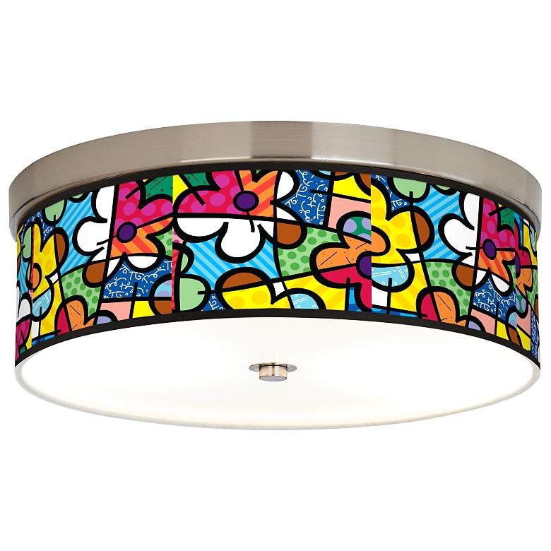 Image 1 Romero Britto Flowers Giclee Energy Efficient Ceiling Light