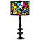 Romero Britto Flowers Giclee Paley Black Table Lamp