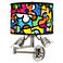 Romero Britto Flowers Giclee Plug-In Swing Arm Wall Lamp