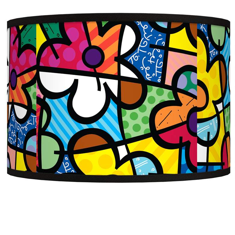 Image 1 Romero Britto Flowers Giclee Shade 12x12x8.5 (Spider)