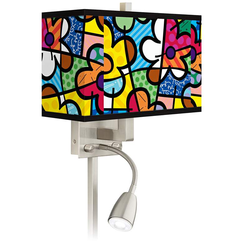 Image 1 Romero Britto Flowers LED Reading Light Plug-In Sconce