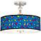 Romero Britto Hearts Giclee 16" Wide Semi-Flush Ceiling Light