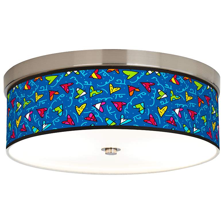 Image 1 Romero Britto Hearts Giclee Energy Efficient Ceiling Light