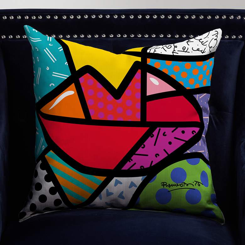 Image 1 Romero Britto Lips 18" Square Throw Pillow