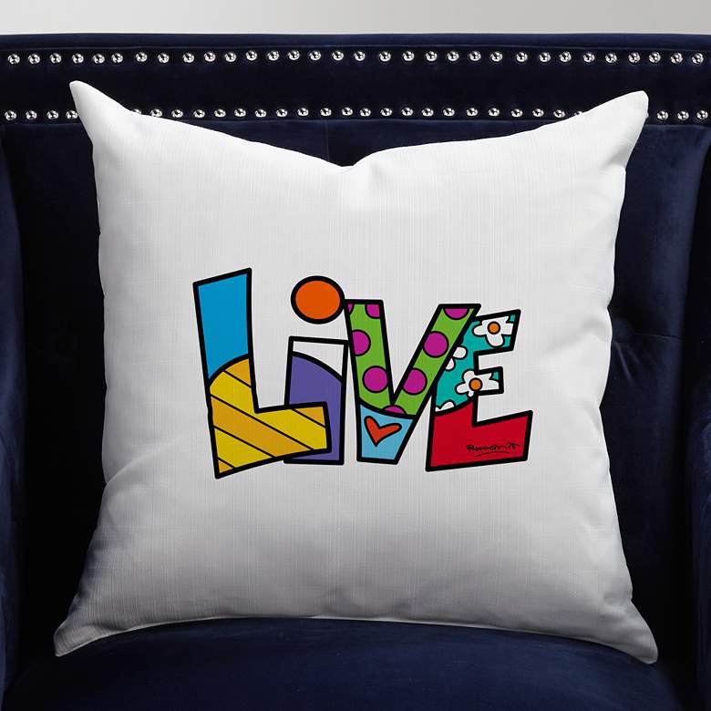 Image 1 Romero Britto Live 18 inch Square Throw Pillow