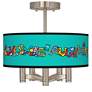 Romero Britto Love Smile Ava 5-Light Nickel Ceiling Light