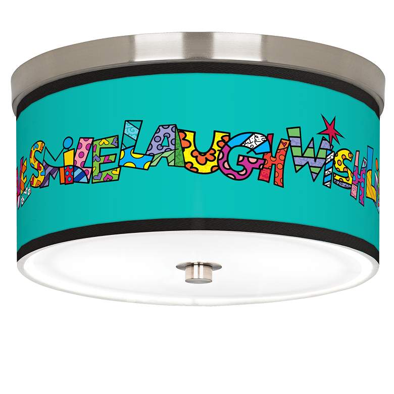 Image 1 Romero Britto Love Smile Giclee Nickel 10 1/4 inch Wide Ceiling Light