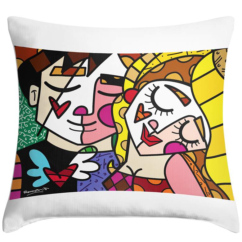 Image 1 Romero Britto Smiles 18" Square Throw Pillow