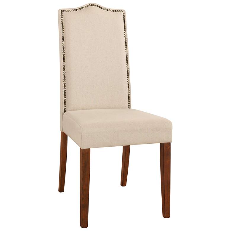 Image 1 Romero Linen Upholstered Chestnut Parson Chair