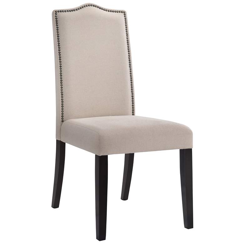 Image 1 Romero Linen Upholstered Espresso Parson Chair