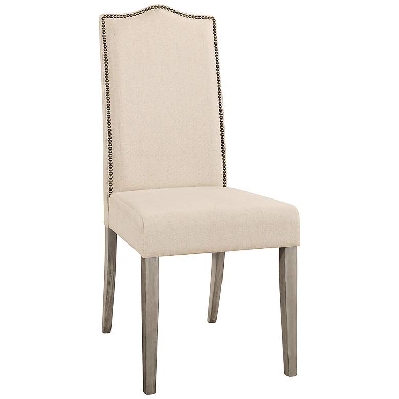 Image 3 Romero Linen Upholstered Weathered Gray Parson Chair
