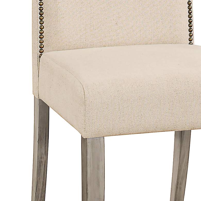 Image 5 Romero Linen Upholstered Weathered Gray Parson Chair more views