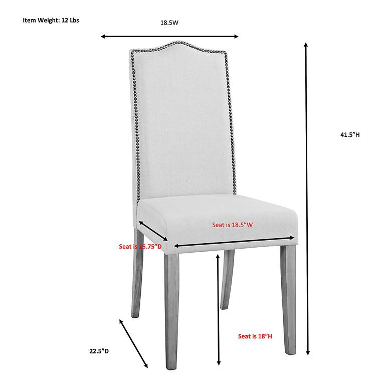 Image 6 Romero Linen Upholstered Weathered Gray Parson Chair more views