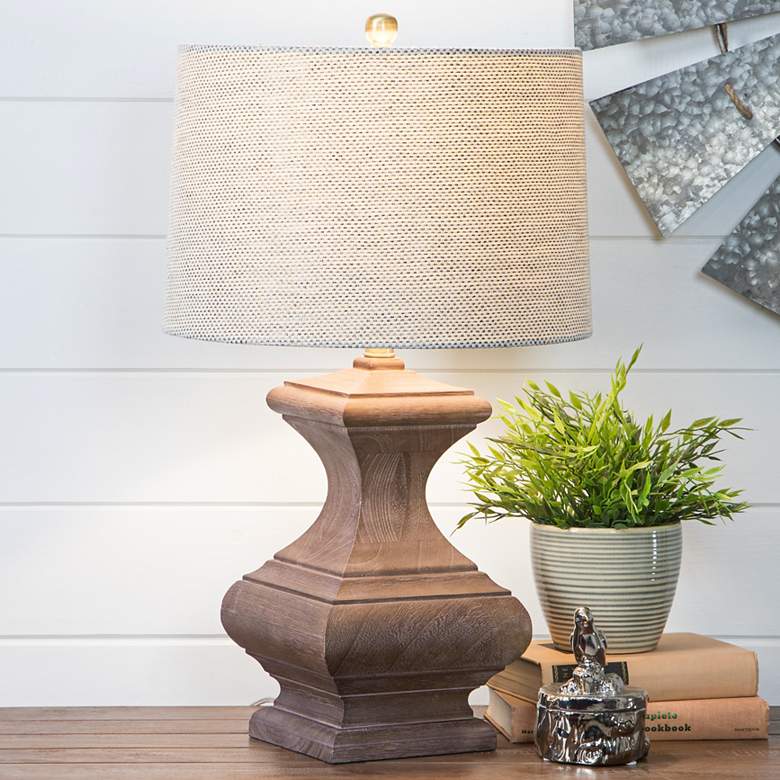 Image 1 Romilly Chestnut Brown Wood Table Lamp