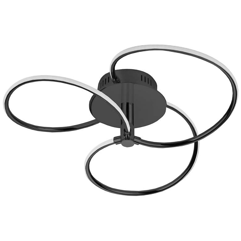 Image 1 Romy 19.75" Wide Matte Black 24W LED Semi-Flush Mount