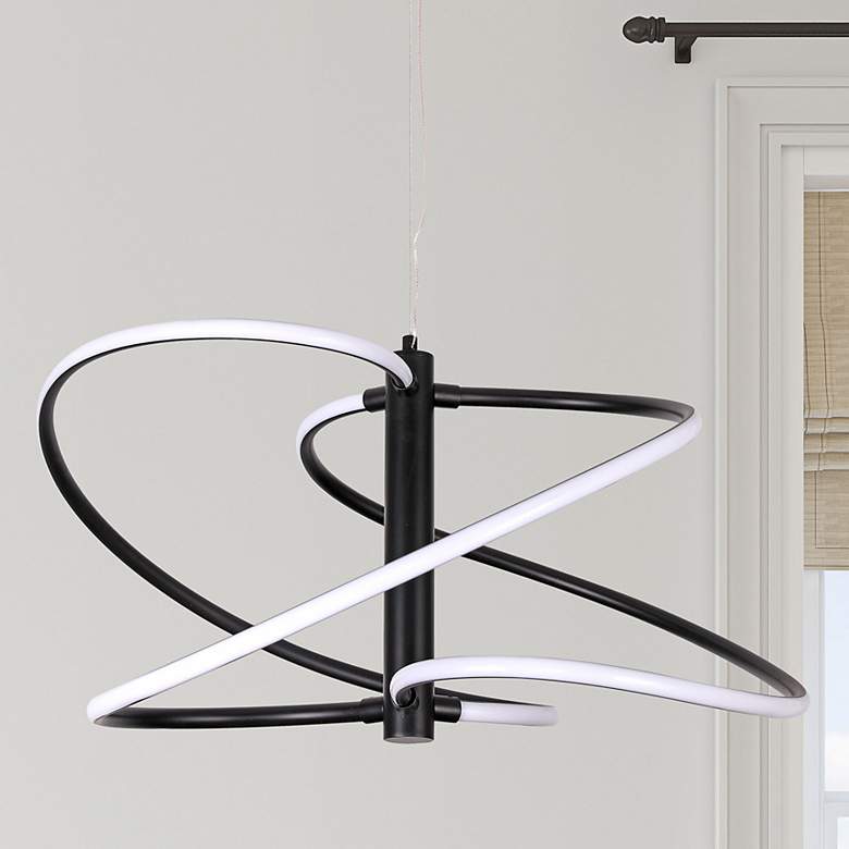 Image 1 Romy 24" Wide Matte Black 36W LED Pendant