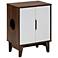 Romy Walnut and White 2-Door Wood Cat Litter Box Cover House