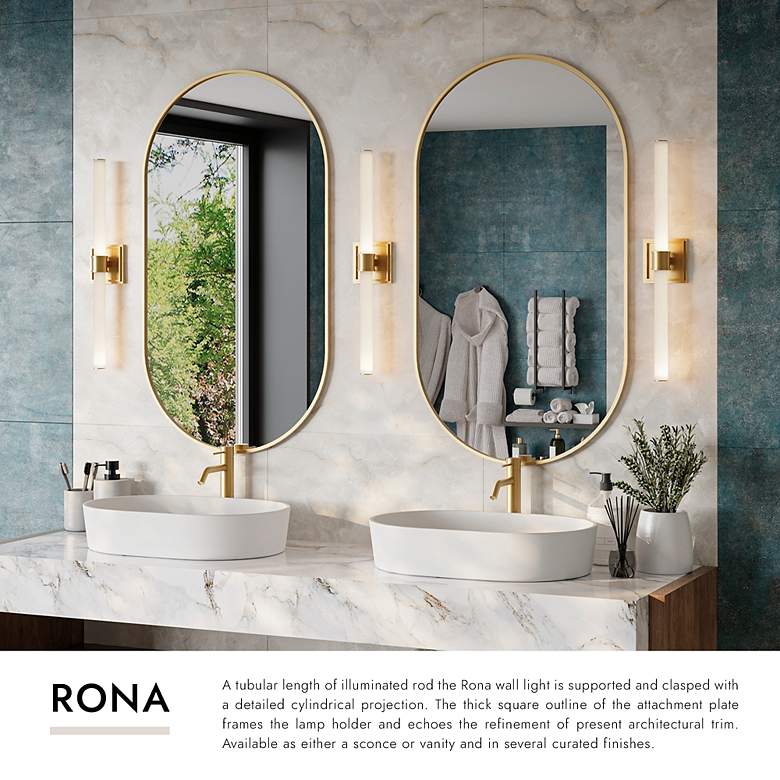 Image 4 Rona 24" High Brushed Gold LED Wall Sconce more views