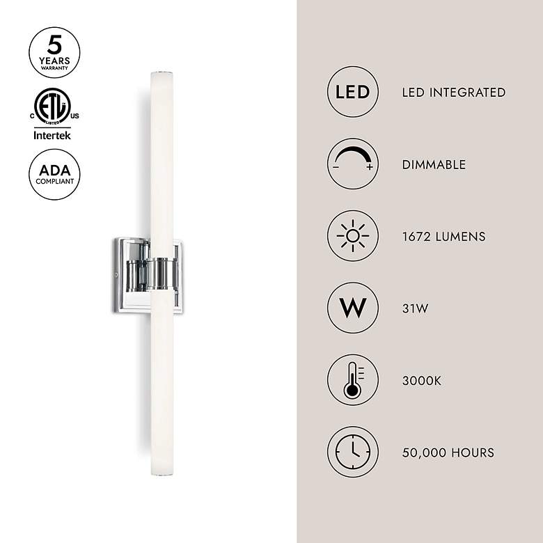 Image 5 Rona 24" High Brushed Gold LED Wall Sconce more views