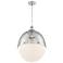 Ronan; 1 Light; Large Pendant; Polished Nickel Finish w/ Etched Opal Glass