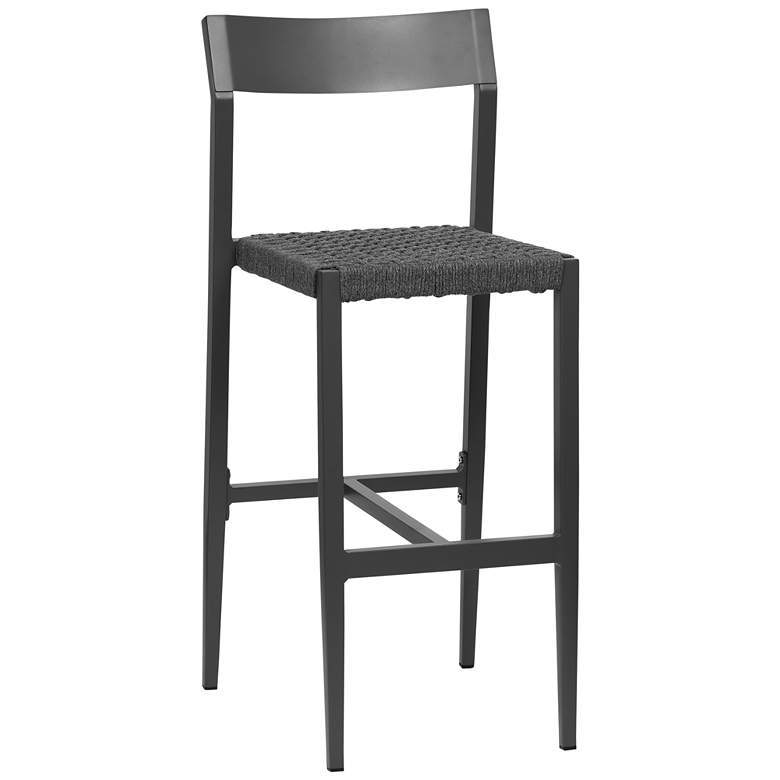 Image 1 Ronan 29 1/4 inch Gray Metal Outdoor Bar Stool