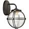 Rond 10 1/4" High Black and Honey Gold Outdoor Wall Light