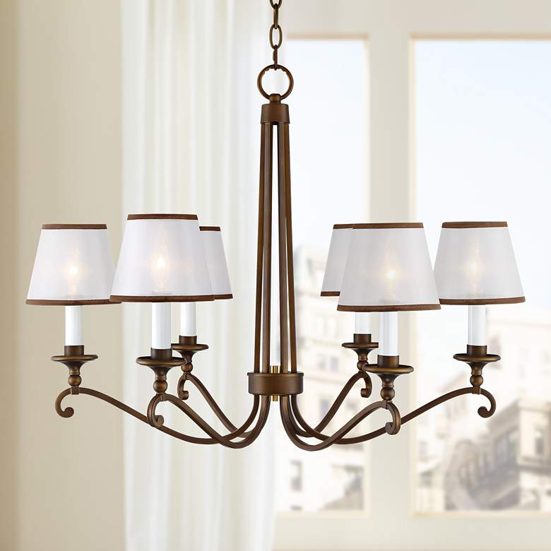 Image 1 Rondele 31 1/2" Wide Oil Rubbed Bronze 6-Light Chandelier