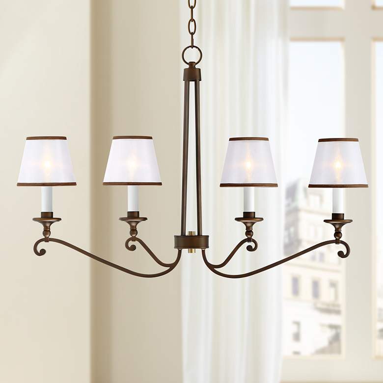 Image 1 Rondele 36" Wide Oil Rubbed Bronze 4-Light Chandelier