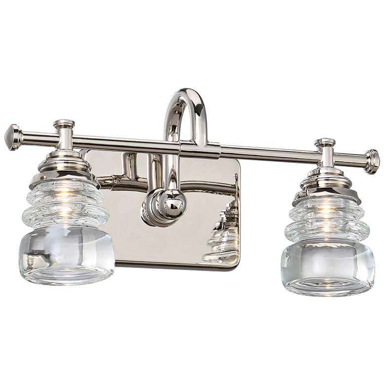 Image 2 Rondelle 7 1/2 inch High Polished Nickel 2-Light LED Wall Sconce