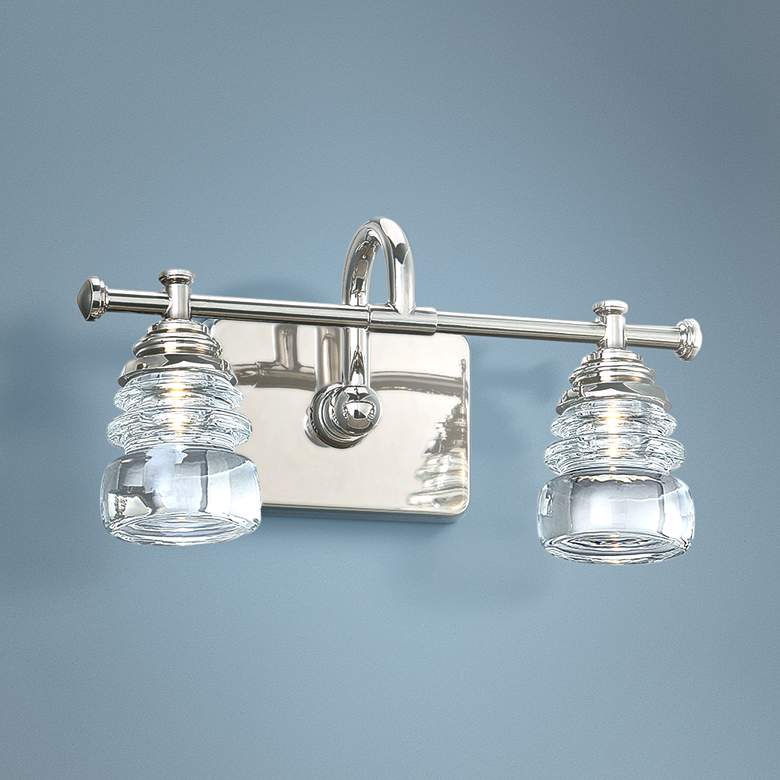 Image 1 Rondelle 7 1/2 inch High Polished Nickel 2-Light LED Wall Sconce
