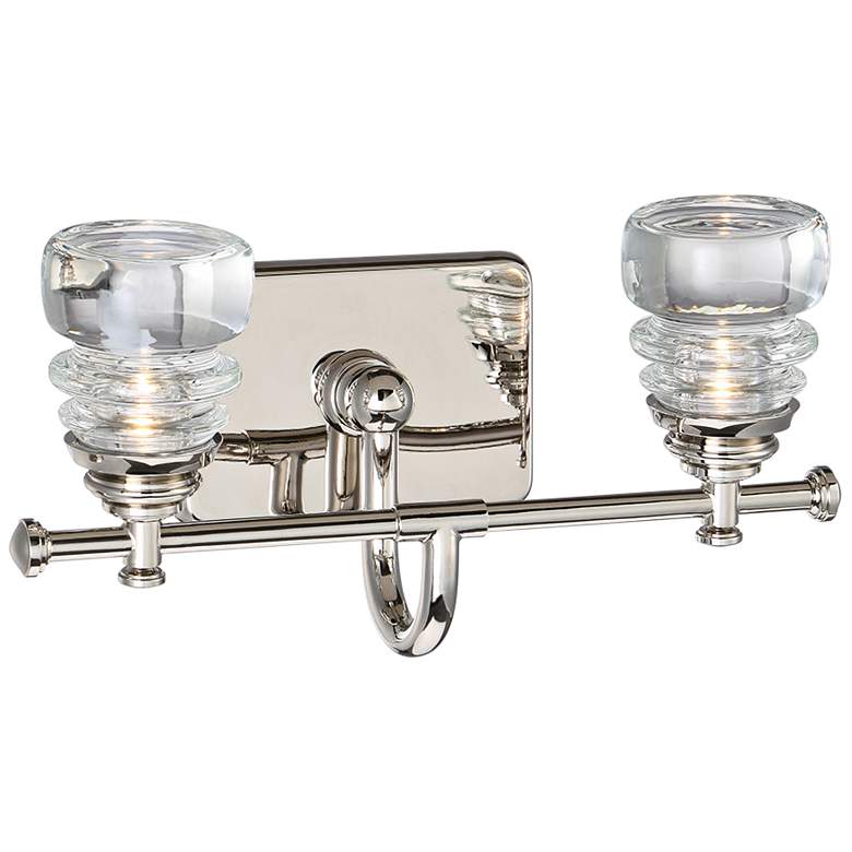 Image 3 Rondelle 7 1/2" High Polished Nickel 2-Light LED Wall Sconce more views
