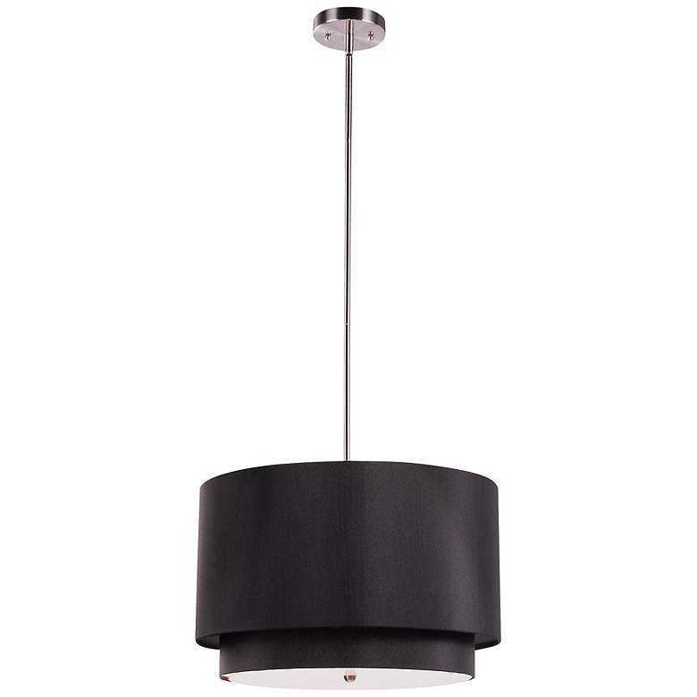 Image 3 Rondin 18" Wide Brushed Nickel Black 3-Light Pendant more views