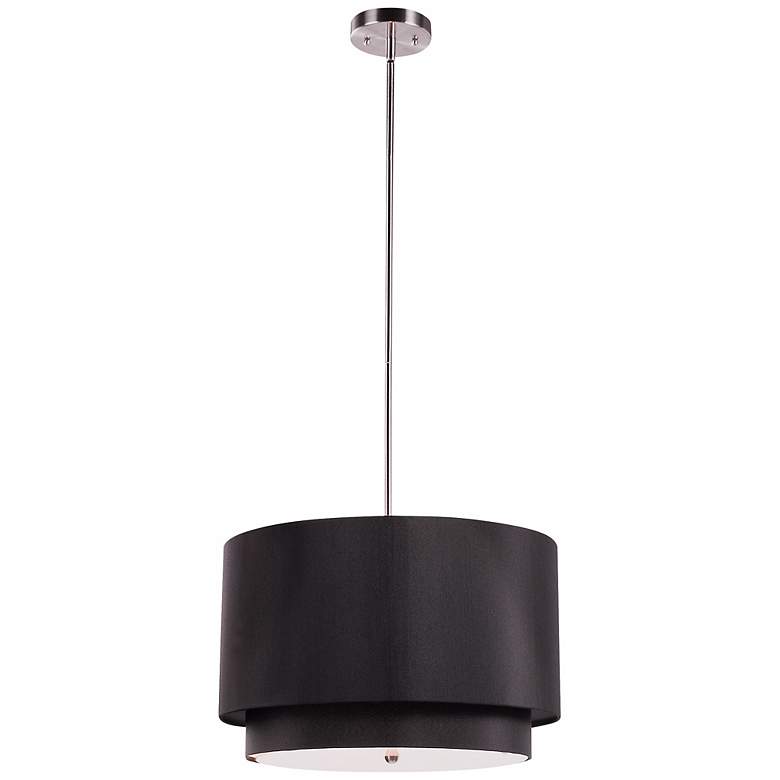 Image 3 Rondin 18 inch Wide Brushed Nickel Black 3-Light Pendant more views