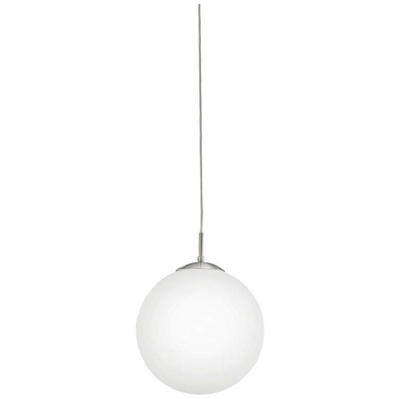 Image 1 Rondo - 1-Light Pendant - Matte Nickel - Opal Glass - 12 Inches