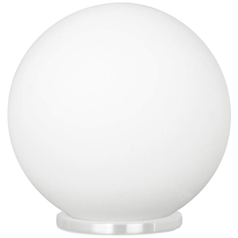 Image 1 Rondo - 1-Light Round Table Lamp - White Finish - Opal Frosted Glass Shade
