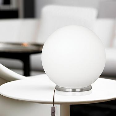 Rondo White Opal Glass Dome Globe Modern Accent Table Lamp