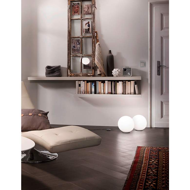 Image 3 Rondo White Opal Glass Dome Globe Modern Accent Table Lamp more views