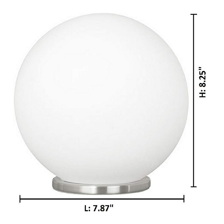 Image 5 Rondo White Opal Glass Dome Globe Modern Accent Table Lamp more views